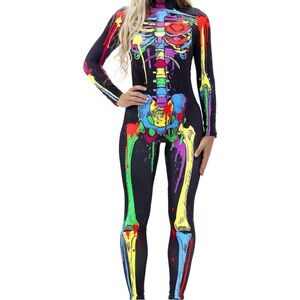 Colorful Skeleton Print Jumpsuit